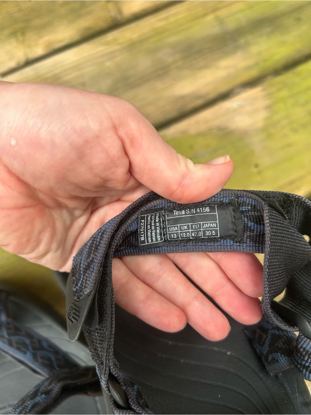Men’s Teva Hurricane Sandals Wavy Trail Navy Strap Outdoor Hiking Waterproof